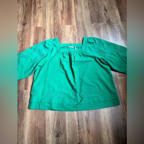 Soft Surroundings Emerald Blouse with Cut-Out Details size XL - Picture 1 of 8